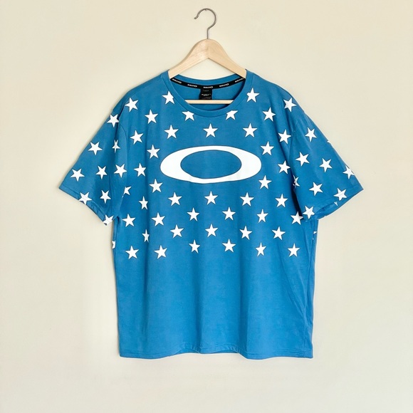 Oakley Star Print California Blue T Shirt Men’s size 2XL - Picture 2 of 9